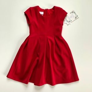 NWT Girls Red Knit Skater Dress - Size 6